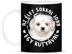 printfashion Máltai selyem - Bögre - Fekete (5440322)