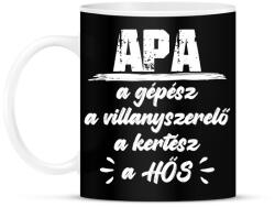 printfashion Apa - A hős - Bögre - Fekete (13491579)