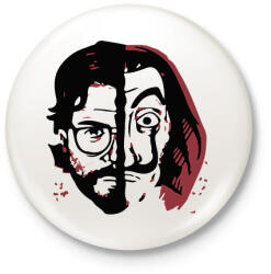 printfashion Money Heist - A Nagy Pénzrablás - La Casa de Papel - Kitűző, hűtőmágnes - Fehér (5770040)