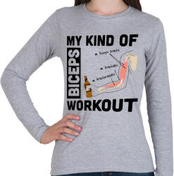 printfashion My Kind Of BICEPS Workout /w/ - Női hosszú ujjú póló - Sport szürke (398195)
