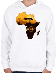 printfashion Afrika Térkép - Gyerek kapucnis pulóver - Fehér (2403903)