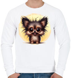 printfashion Pomerániai spitz - Férfi pulóver - Fehér (15688246)