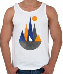 printfashion Farkas és hegyek 2 - Férfi atléta - Fehér (5231826)