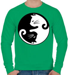 printfashion yin yang cicák - Férfi pulóver - Zöld (211095)