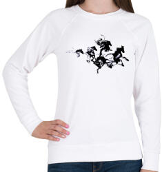 printfashion Black horses - Női pulóver - Fehér (216721)