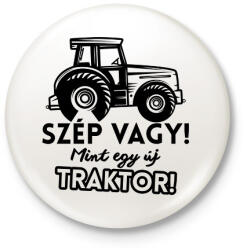 printfashion Szép vagy mint egy új traktor - Kitűző, hűtőmágnes - Fehér (7458952)