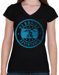 printfashion downhill adventures - Női V-nyakú póló - Fekete (4105051)