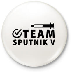 printfashion Team Sputnik V - Kitűző, hűtőmágnes - Fehér (4889688)