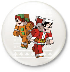 printfashion Minecraft Karácsony - Kitűző, hűtőmágnes - Fehér (11277935)