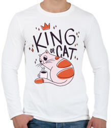 printfashion Cica király - Férfi hosszú ujjú póló - Fehér (4223990)
