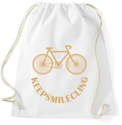 printfashion Biciklis mosoly - Sportzsák, Tornazsák - Fehér (7430693)