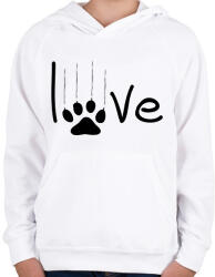 printfashion Macska szerelem - Gyerek kapucnis pulóver - Fehér (2949561)