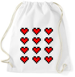 printfashion Pixel szívek - Sportzsák, Tornazsák - Fehér (14570037)