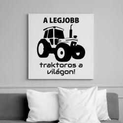 printfashion A legjobb traktoros a világon! - Vászonkép - Fehér (6624289)