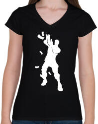 printfashion Fortnite - Make It Rain - Női V-nyakú póló - Fekete (926984)