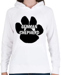 printfashion German shepherd - Női kapucnis pulóver - Fehér (2117407)