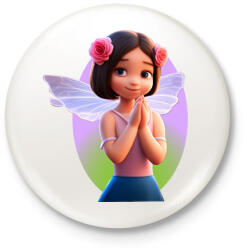 printfashion Tündérlány - Kitűző, hűtőmágnes - Fehér (14608391)