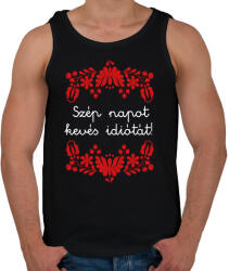 printfashion Szép napot kevés idiótát! - Férfi atléta - Fekete (16383667)