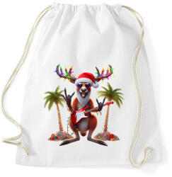 printfashion Vicces ausztrál karácsonyi rocker party kenguru - Mikulás ruhában - Sportzsák, Tornazsák - Fehér (15232206)