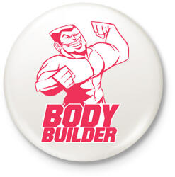 printfashion BodyBuilder - Kitűző, hűtőmágnes - Fehér (6381198)