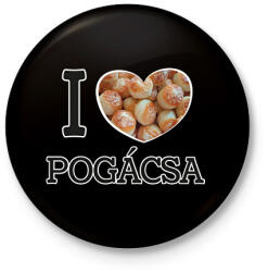 printfashion I love Pogácsa - Kitűző, hűtőmágnes - Fekete (11896145)