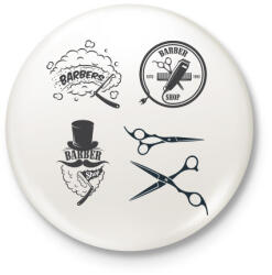 printfashion barber - Kitűző, hűtőmágnes - Fehér (4712397)