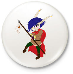 printfashion Chibi Elf lányka - Kitűző, hűtőmágnes - Fehér (3077095)