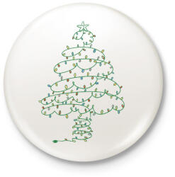 printfashion Karácsonyfa égő - Kitűző, hűtőmágnes - Fehér (14616289)