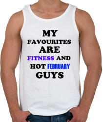 printfashion A kedvenceim a fitnessz és a jó februári születésű pasik - Férfi atléta - Fehér (1371932)