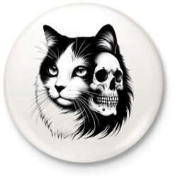 printfashion Macska - Kitűző, hűtőmágnes - Fehér (15325560)