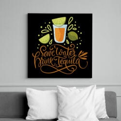 printfashion Drink Tequila - Vászonkép - Fekete (6655759)