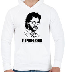 printfashion A nagy pénzrablás - EL RPOFESSOR - fekete fehér - Férfi kapucnis pulóver - Fehér (5344079)