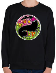 printfashion Színes agár kör motívumban - Gyerek pulóver - Fekete (13412626)