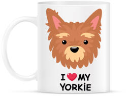 printfashion Yorkie love - Bögre - Fehér (2581382)