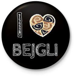 printfashion I love bejgli - Kitűző, hűtőmágnes - Fekete (8696737)