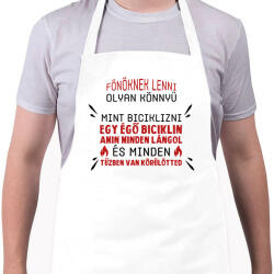 printfashion Főnöknek lenni olyan könnyű - Kötény - Fehér (8693799)