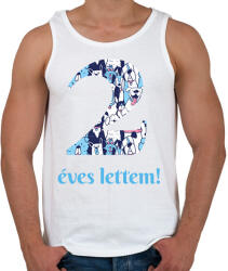 printfashion Kutyás minta - Számmal - Férfi atléta - Fehér (6243209)