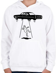 printfashion Ufó rablás - Gyerek kapucnis pulóver - Fehér (2642330)