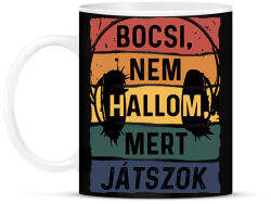 printfashion Bocsi, nem hallom, mert játszok - Bögre - Fekete (6018616)