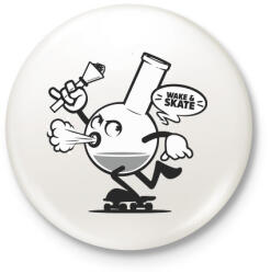 printfashion Wake&skate - Kitűző, hűtőmágnes - Fehér (3082875)