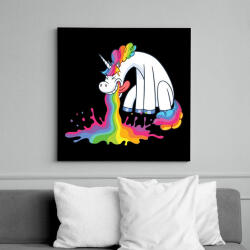 printfashion Hányó unikornis - Vászonkép - Fekete (13709600)