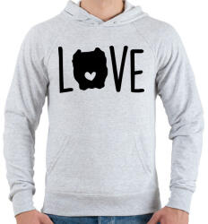 printfashion Pitbull love - Férfi kapucnis pulóver - Sport szürke (1187968)