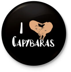 printfashion I love capybara - Kitűző, hűtőmágnes - Fekete (13723516)
