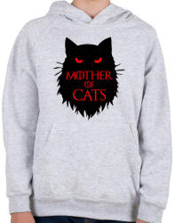 printfashion Macskák anyja - Gyerek kapucnis pulóver - Sport szürke (1483794)