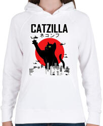 printfashion Catzilla - Női kapucnis pulóver - Fehér (16759948)