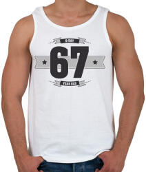printfashion b-day-67-dark-lightgrey - Férfi atléta - Fehér (514780)