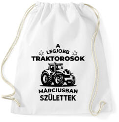 printfashion A legjobb traktorosok márciusban születnek - Sportzsák, Tornazsák - Fehér (15788067)
