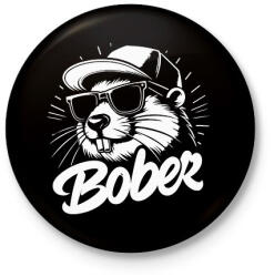 printfashion Menő Bober - Kitűző, hűtőmágnes - Fekete (15963992)