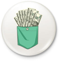 printfashion Pénzes zsebminta - Kitűző, hűtőmágnes - Fehér (13141130)