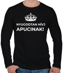 printfashion NYUGODTAN HÍVJ APUCINAK - Férfi hosszú ujjú póló - Fekete (10958693)
